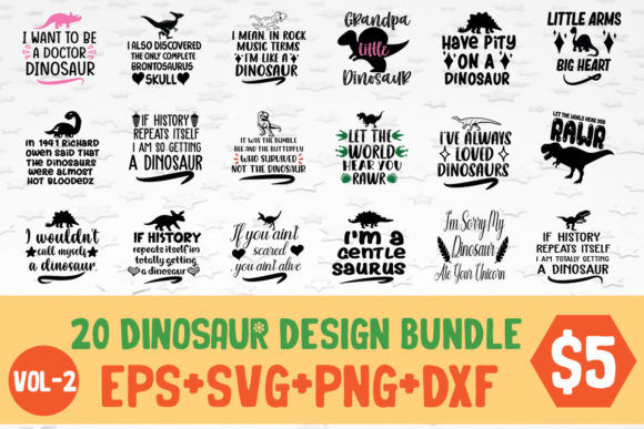 20 Dinosaur SVG PNG Cutting Print Ready Review