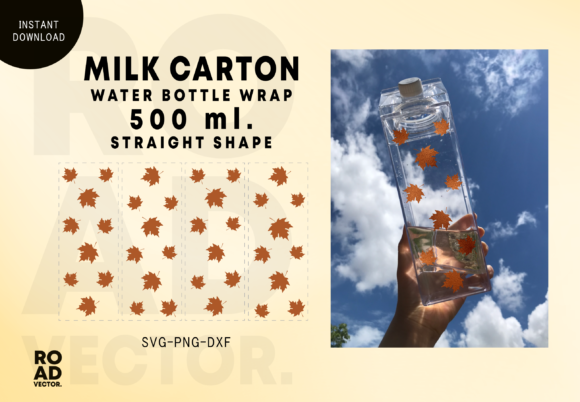 Fall Maple Leaf Milk Carton Bottle Wrap