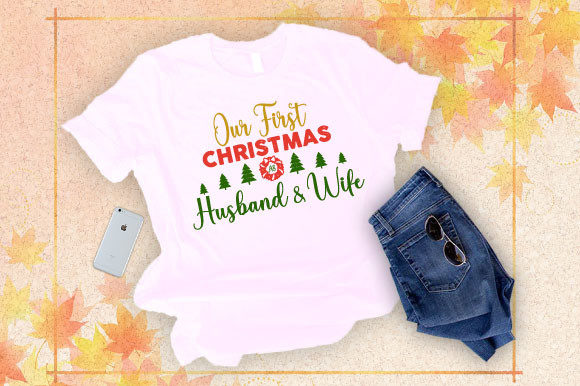 Our First Christmas Typography for Embroidery