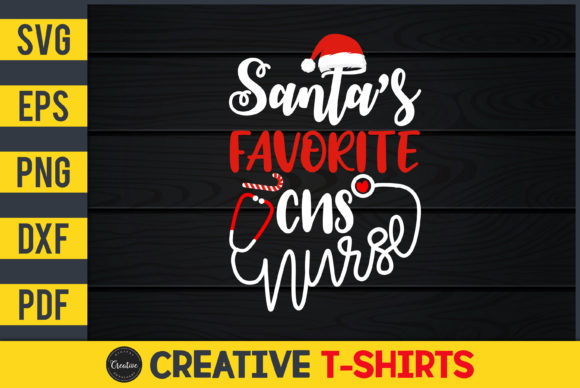 Santa's Favorite CNS Nurse Embroidery Design