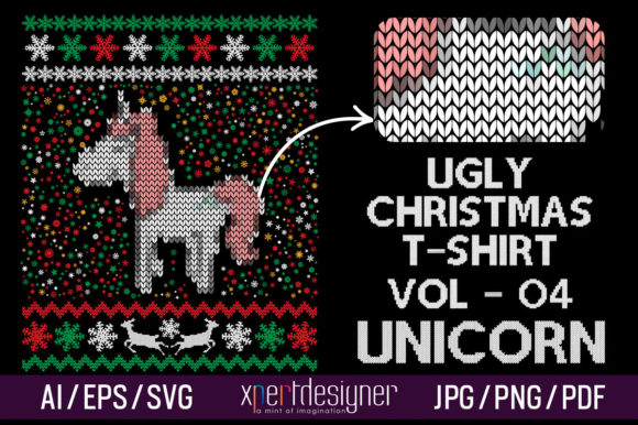 Ugly Christmas Unicorn T-Shirt Design Review